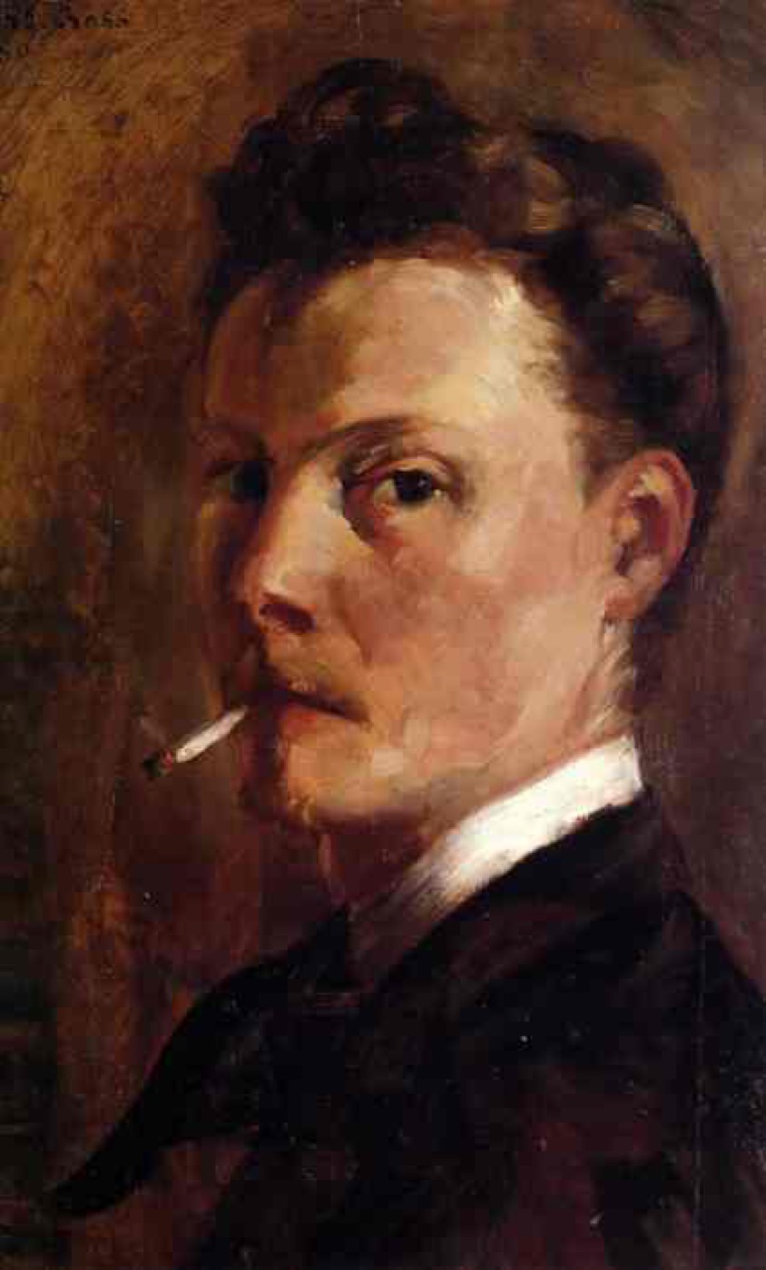 Self-portrait with cigarette by Henri-Edmond Cross