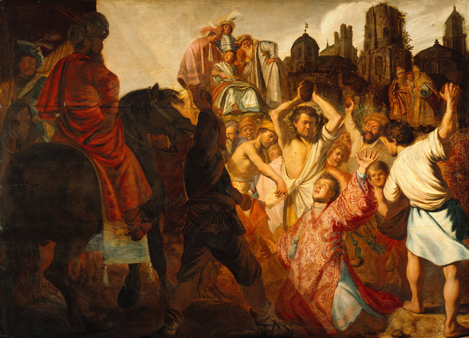 The Stoning of Saint Stephen by Rembrandt van Rijn